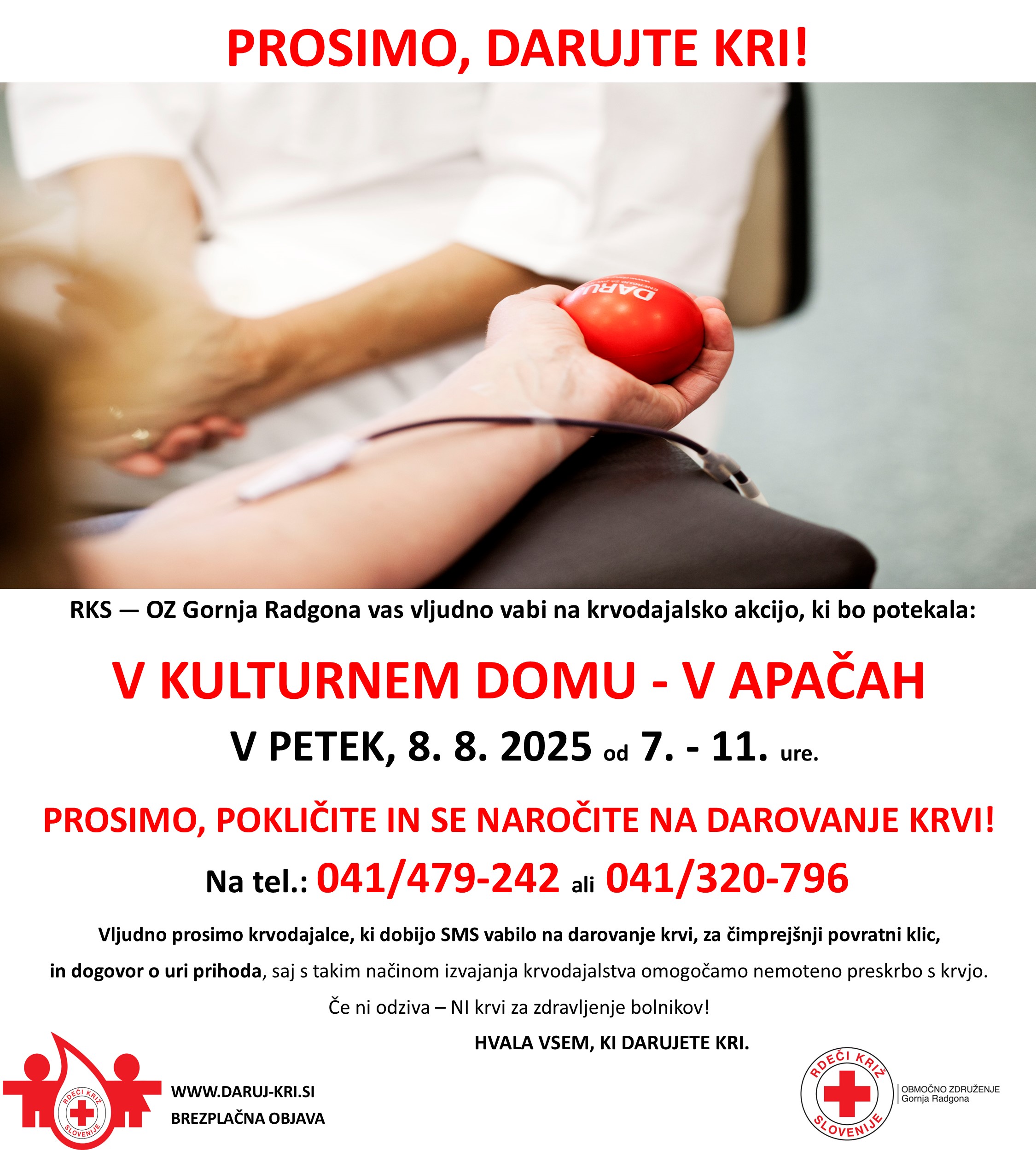 PROSIMO, DARUJTE KRI!